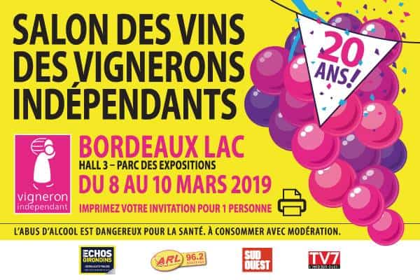 20 Ans Du Salon Des Vins Vignerons Independants 8 Au 10 Mars 2019 Parc Expositions Bordeaux - Salon Des Vignerons Indépendants 2019 Invitation Gratuite 20 Ans Du Salon Des Vins Vignerons Independants 8 Au 10 Mars 2019 Parc Expositions Bordeaux - Salon Des Vignerons Indépendants 2019 Invitation Gratuite